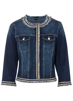 Jeansjacka med fransar, bonprix