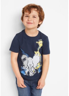 T-shirt med tryck för pojkar (2-pack), ekologisk bomull, bpc bonprix collection
