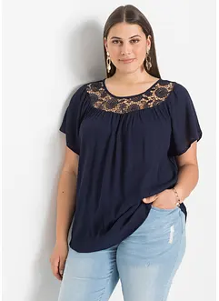 Blus med spets, bonprix