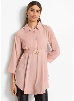 Lång blus med skärp, med återvunnen polyester, bonprix