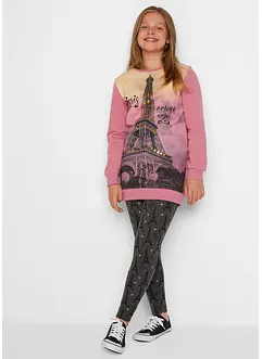 Sweatshirt och leggings för flickor (2 delar), bonprix