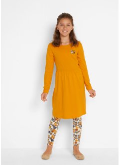 Långärmad klänning + leggings för flickor (4-delar set), bpc bonprix collection
