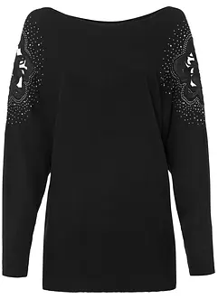 Finstickad tröja i viskosmix, bonprix