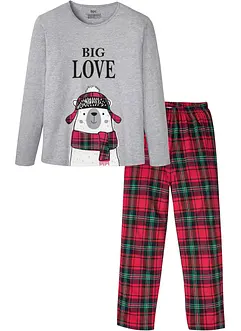 Långärmad pyjamas med ekologisk bomull, bonprix
