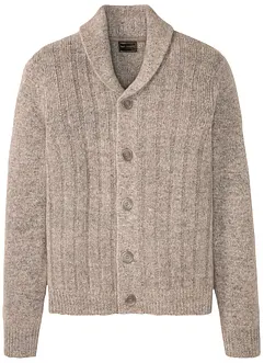 Cardigan med ribbstickat mösnter, bonprix