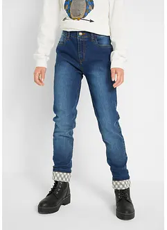 Fodrade jeans med flanellfoder, för flickor, bonprix