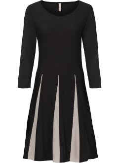 Stickad klänning med plisserad kjoldel, BODYFLIRT boutique