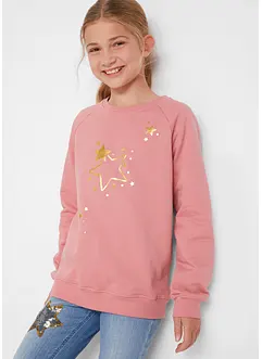 Sweatshirt med paljetter för flickor, bonprix