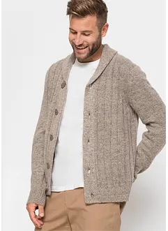 Cardigan med ribbstickat mösnter, bonprix