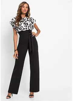 Mönstrad jumpsuit med omlotteffekt, bonprix