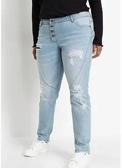 Boyfriendjeans med destroyed-effekter och återvunnen polyester, bonprix