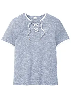 T-shirt med snörning i ekologisk bomull, bonprix