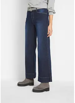 Stretchjeans med medelhög midja och vida ben, bonprix