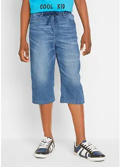 Långa dra på-jeansbermudas för barn, Slim Fit, bonprix