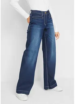 Wide Leg Jeans Mid Waist, med bekväm midja, bonprix