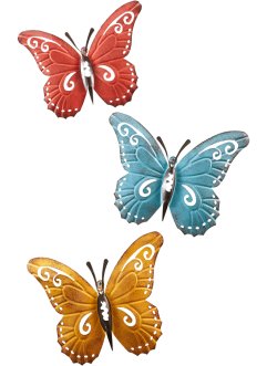 Väggdekoration i fjärilsdesign (3-pack), bpc living bonprix collection