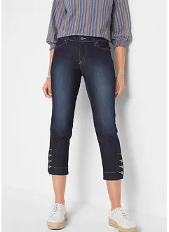 Korta jeans med medelhög midja, smal passform, bonprix