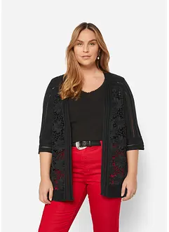 Cardigan med spets, bonprix