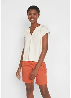 Kort linneblus med slits i sidan, bonprix