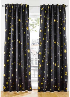 Mörkläggande gardinlängd med glansigt stjärnmönster (1-pack), bpc living bonprix collection