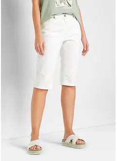 Stretchiga jeansbermudas med uppvikta benslut, bonprix