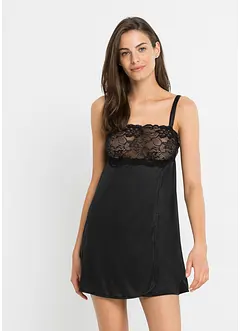 Negligé i glansigt material, bonprix