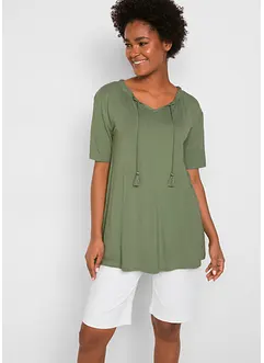 Lång topp i viskosmix, bonprix