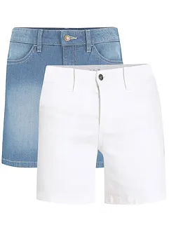 Stretchiga jeansshorts (2-pack), bonprix