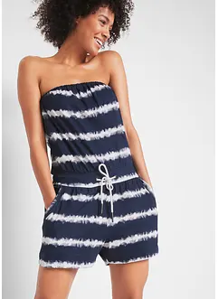 Jumpsuit med bandeauöverdel, av ekologisk bomull, bonprix