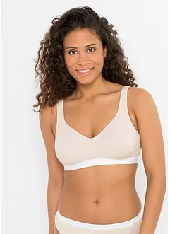 BH utan bygel med ekologisk bomull (2-pack), bonprix