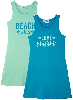 Jerseyklänning (2-pack), ekologisk bomull, bonprix