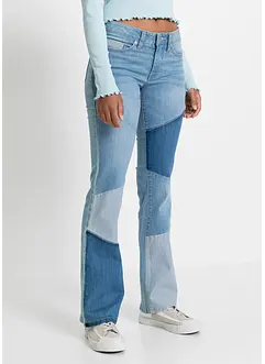 Utsvängda patchworkjeans, bonprix