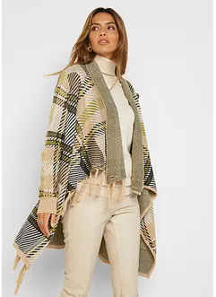 Lång cardigan med fransar, bonprix