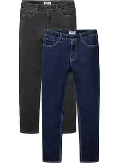Dra på-termojeans, Regular Fit, Straight (2-pack), bonprix