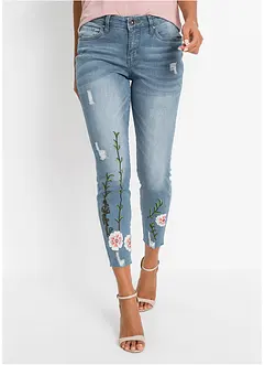 Jeans med broderi, bonprix