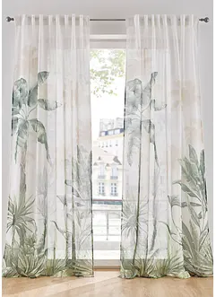 Gardinlängd med bladmönster (1-pack), bonprix