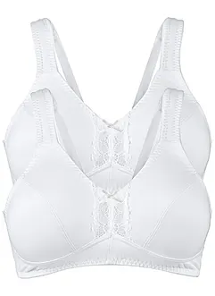 BH utan bygel med ekologisk bomull (2-pack), bonprix