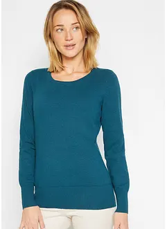 Finstickad baströja med återvunnen bomull, bonprix