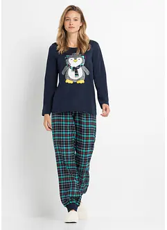 Pyjamas med flanellbyxa, bonprix