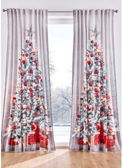 LED-gardin med julgran med snö, bpc living bonprix collection