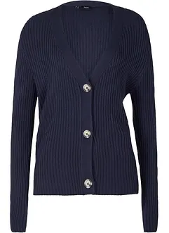 Ribbstickad cardigan, bonprix