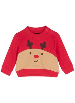 Baby-julsweatshirt i ekologisk bomull, bpc bonprix collection