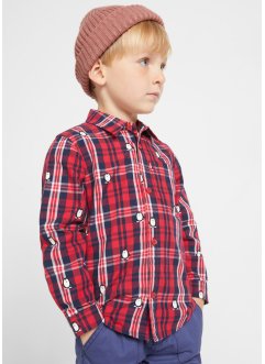 Rutig långärmad skjorta för pojkar, smal passform, bpc bonprix collection