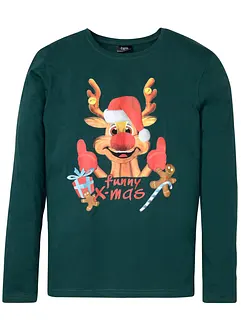 Långärmad T-shirt med julmotiv, bonprix