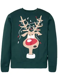 Sweatshirt med återvunnen polyester och julmotiv, bonprix