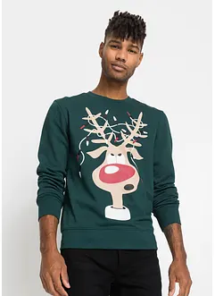 Sweatshirt med återvunnen polyester och julmotiv, bonprix