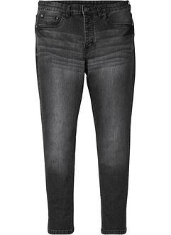 Korta stretchjeans, normal passform, avsmalnande ben, RAINBOW