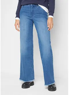 Stretchjeans med hög midja och vida ben, bonprix