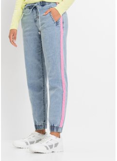 Avslappnade jeans kontrastfärgade ränder, RAINBOW