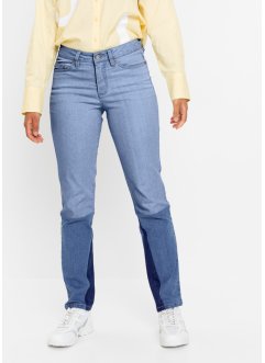 Jeans med lapptäckslook, raka ben, RAINBOW